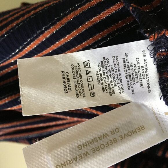 NEW LOFT Ann taylor dress stripe‎ metallic long slv - Picture 7 of 7